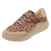Chaussure à lacets Femme Quinn Leopard-Cognac