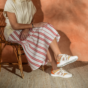 Chaussure à lacets Femme Mado Beige-Orange