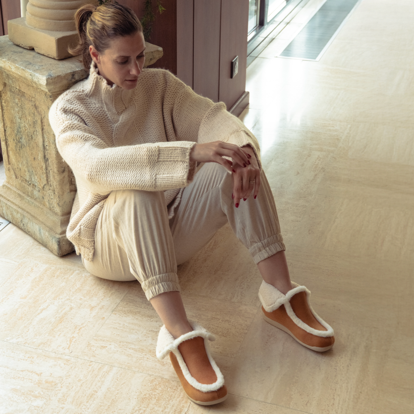 Chausson Femme Jette Camel