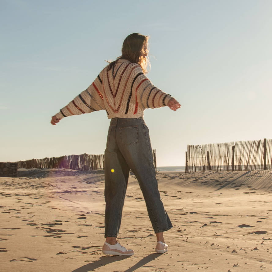 Chaussure à lacets Femme Reine Blanc-Rose