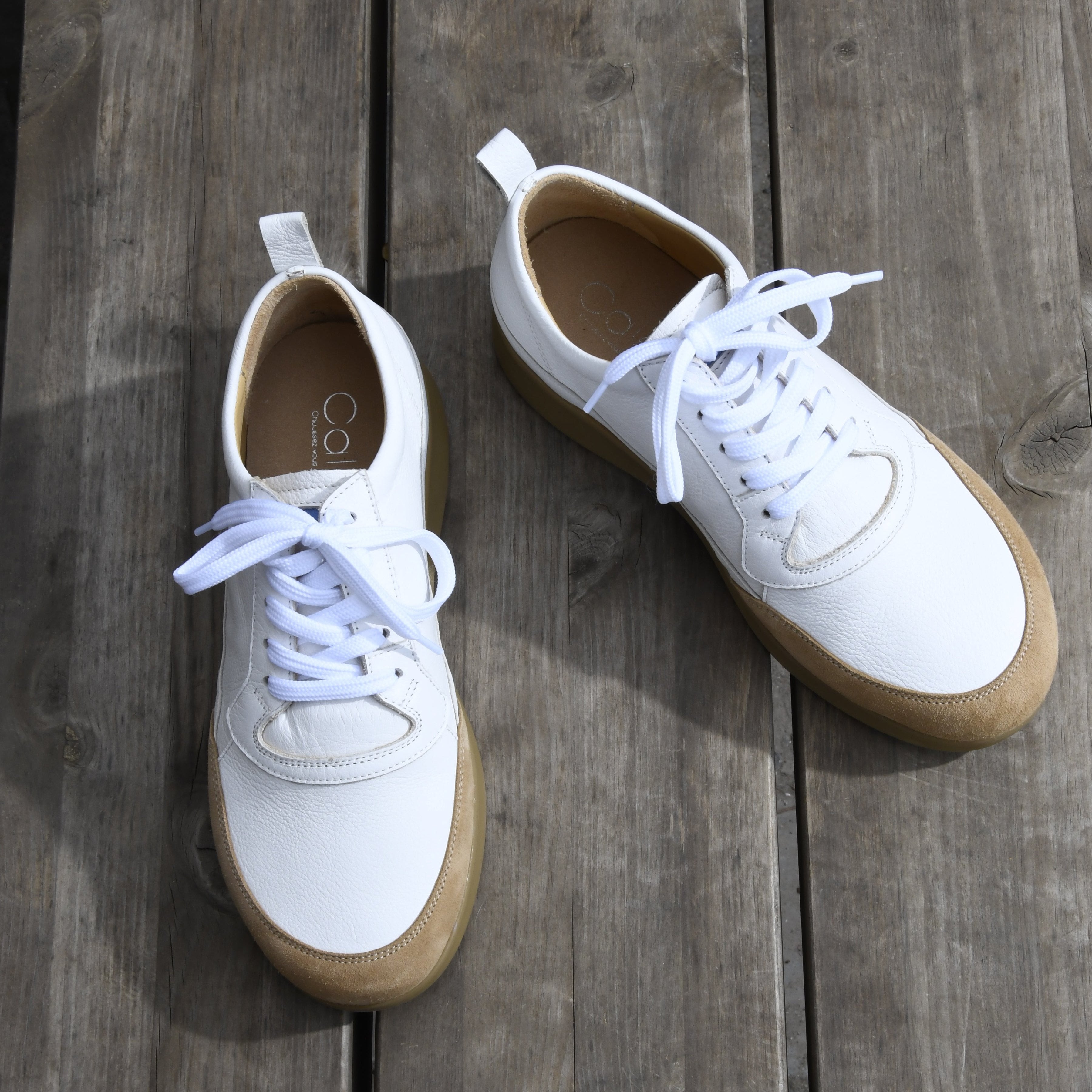 Basket Femme Myrtille Blanc-Beige