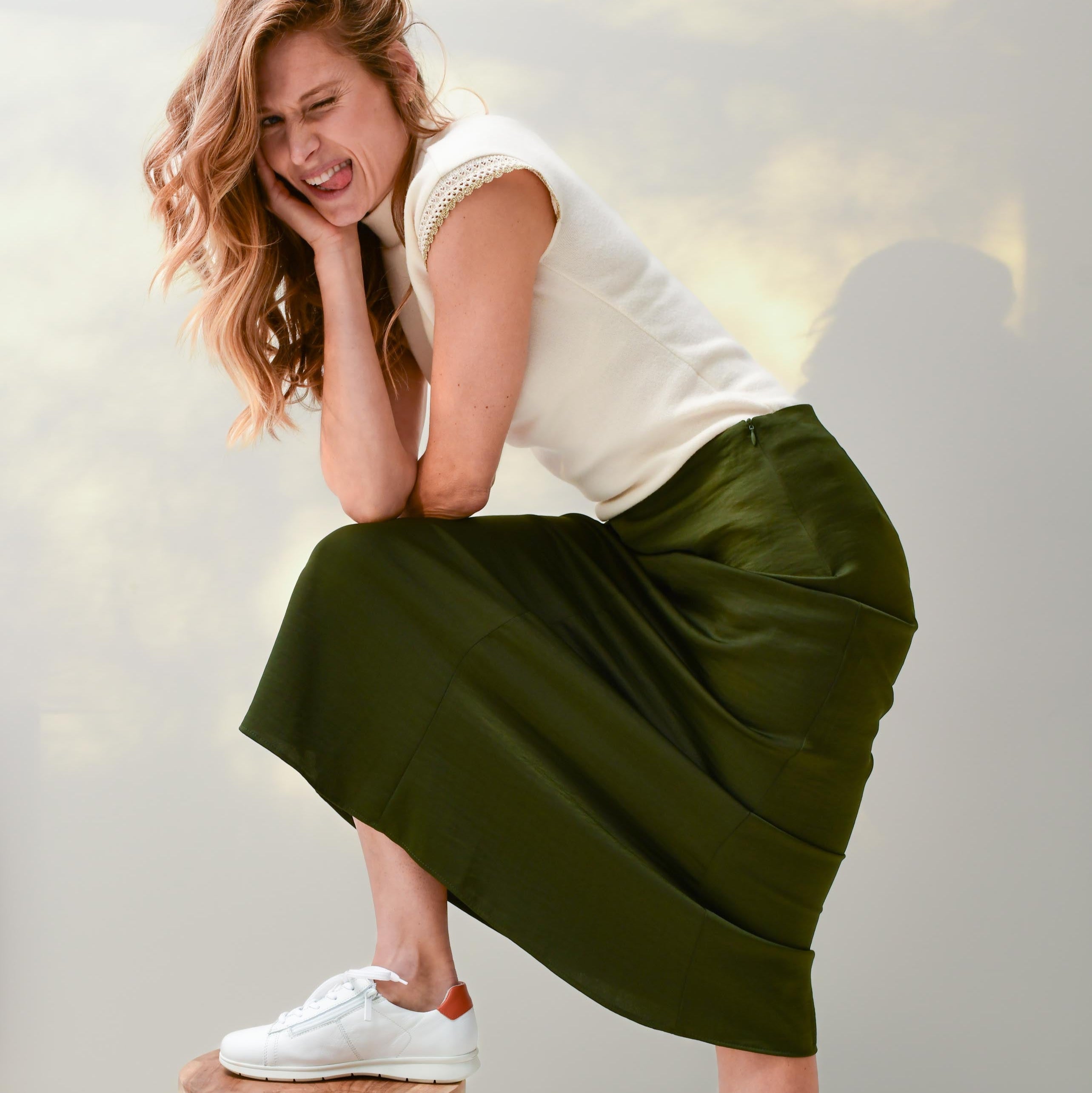 Basket Femme Molly Blanc-Orange