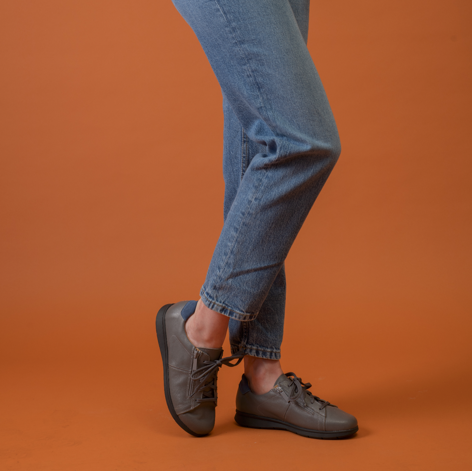 Basket Femme Molly Gris-Bleu