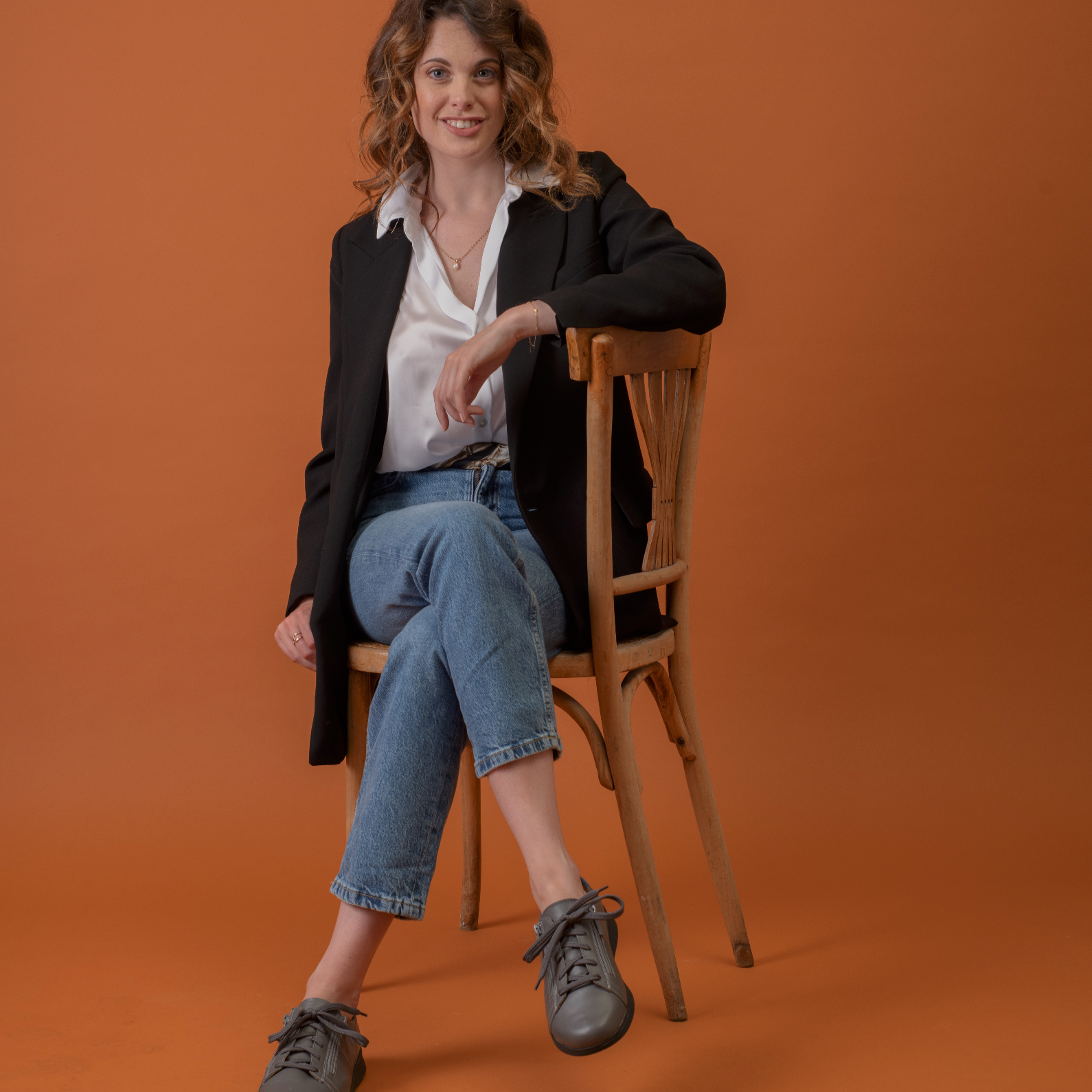 Basket Femme Molly Gris-Bleu