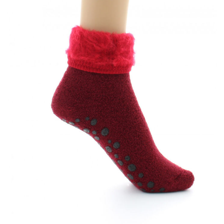 CHAUSSONS CHAUSSETTES ANTIDERAPANTS ROUGE