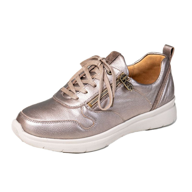 KALYS BEIGE METAL - Chaussures à lacets confortables et légères pour Femme 6.5