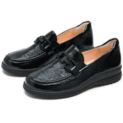 Mocassin Femme Heather Noir verni