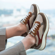 Chaussure à lacets Femme Fly Taupe Multicolore