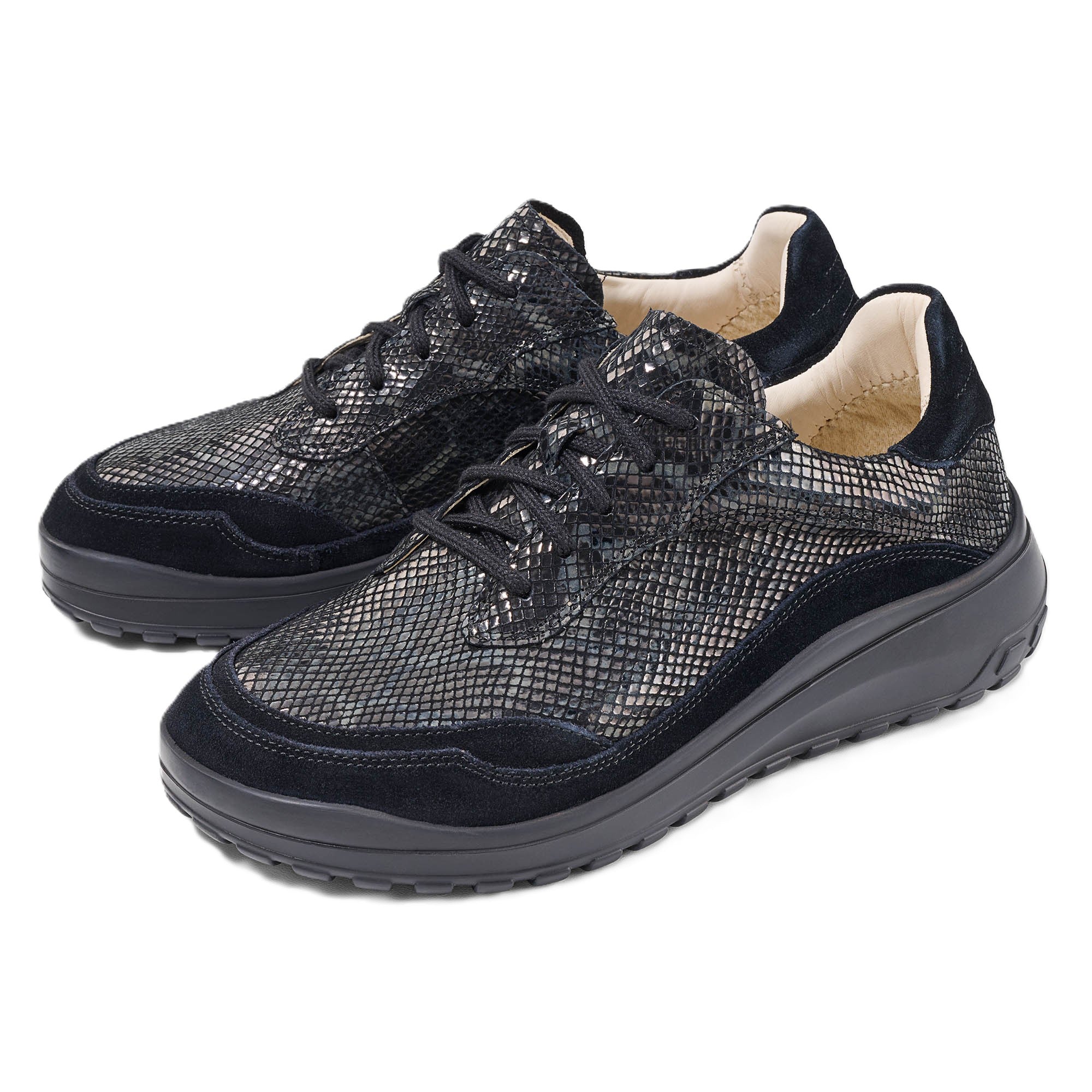 Chaussure à lacets Femme Quinn Noir serpent