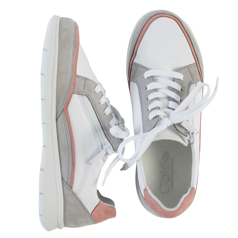 Chaussure à lacets Femme Marie Gris-Blanc-Rose