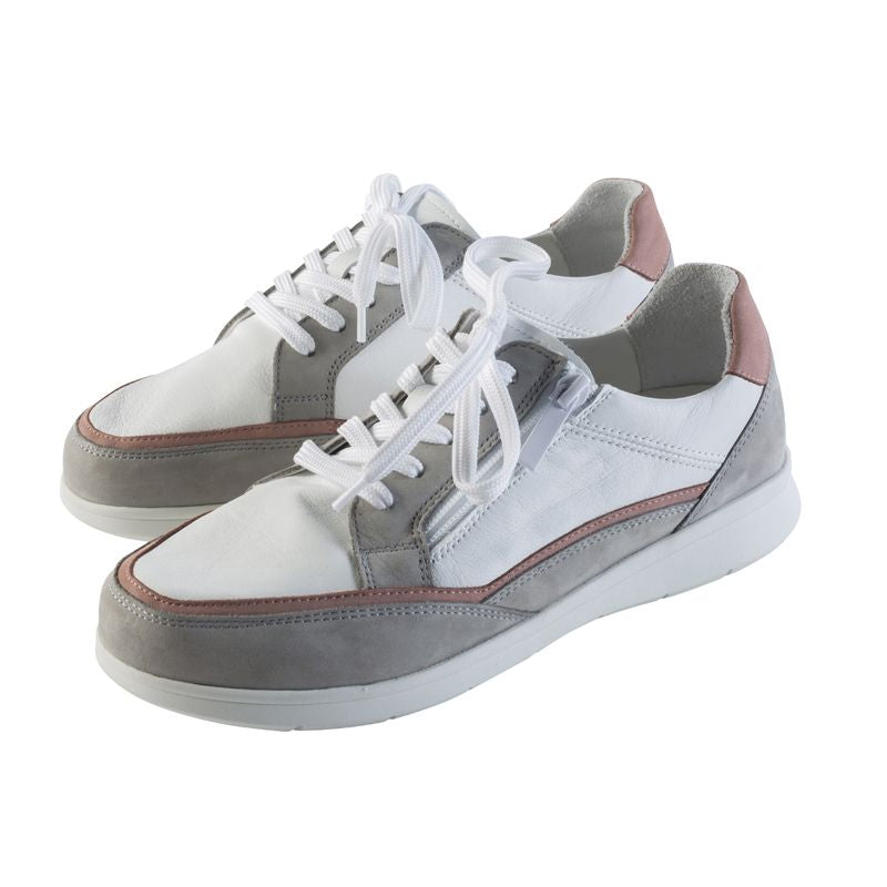 Chaussure à lacets Femme Marie Gris-Blanc-Rose