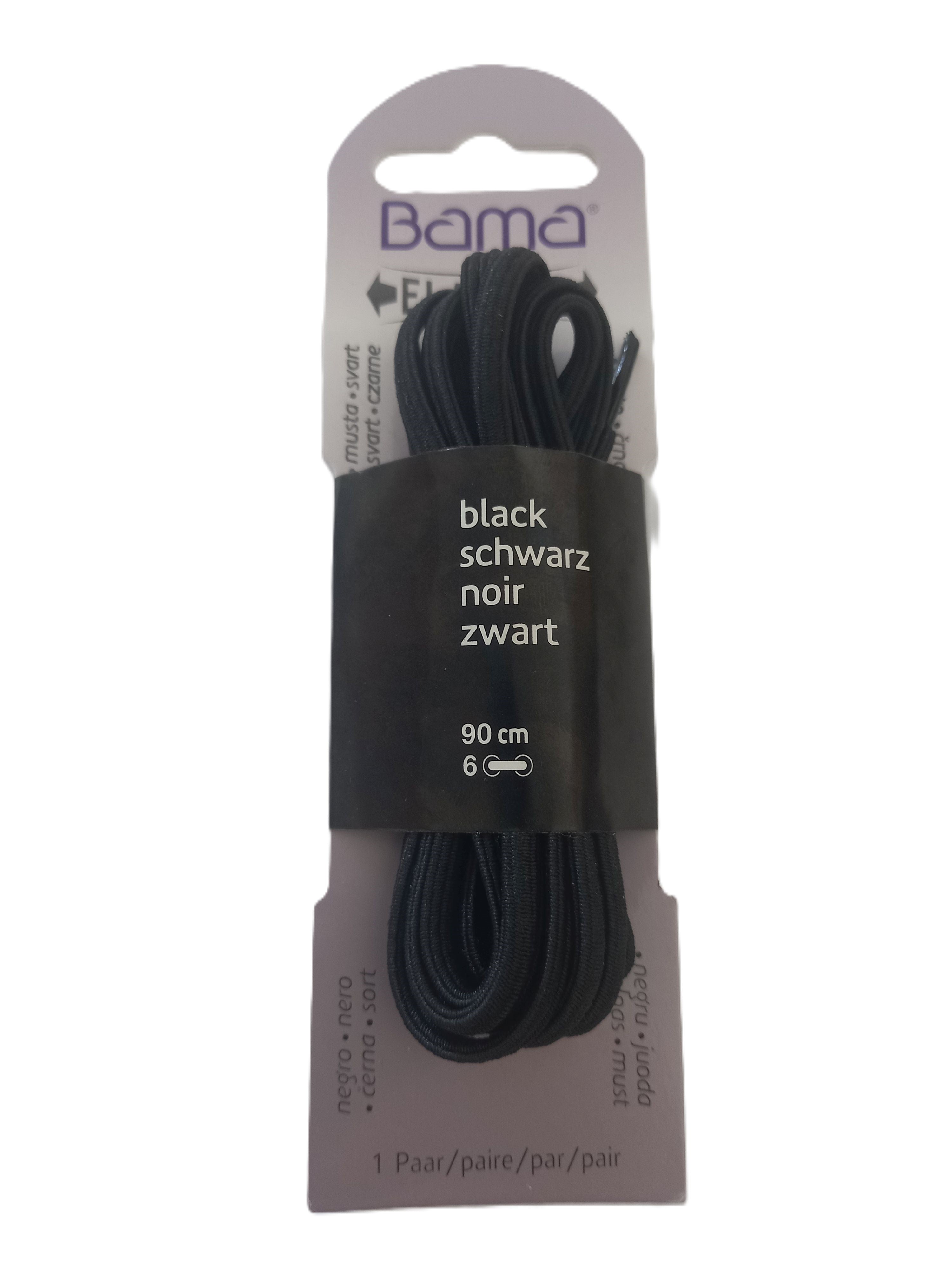 Lacets élastiques plats Noir 90 cm