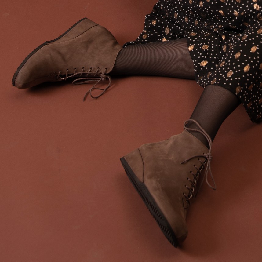 Bottine Femme Prune Taupe