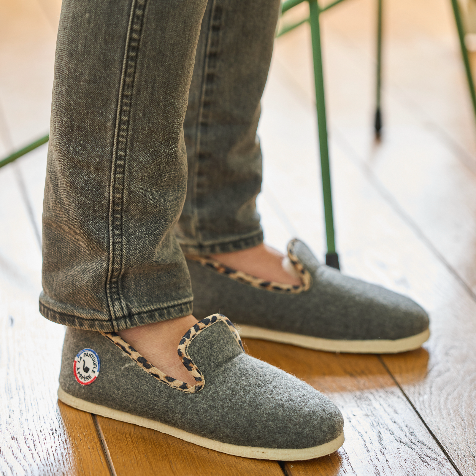 Chaussons Feline gris