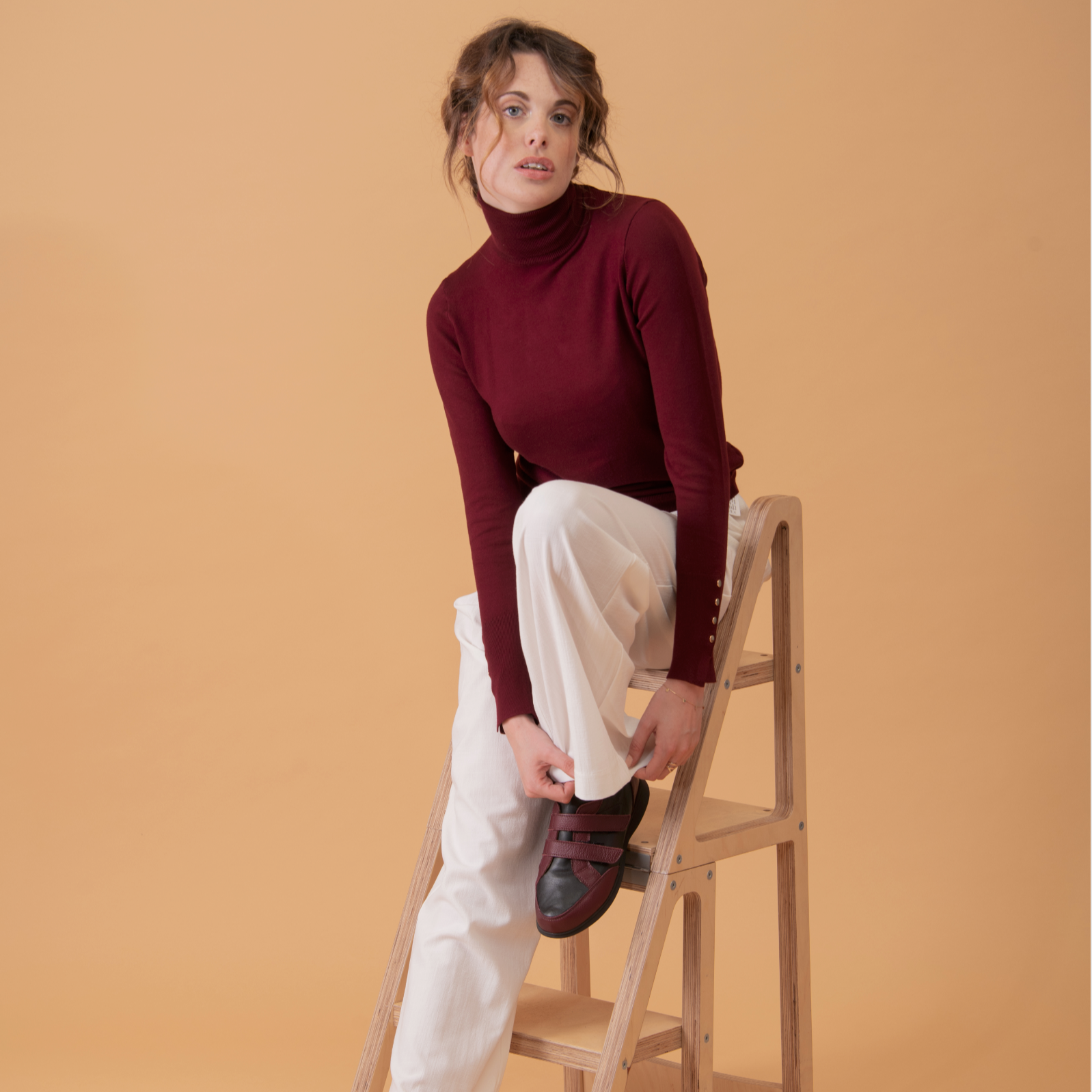Basket Femme Maé Noir-Bordeaux