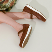 Ballerine Femme Caroline Coffee-Platine