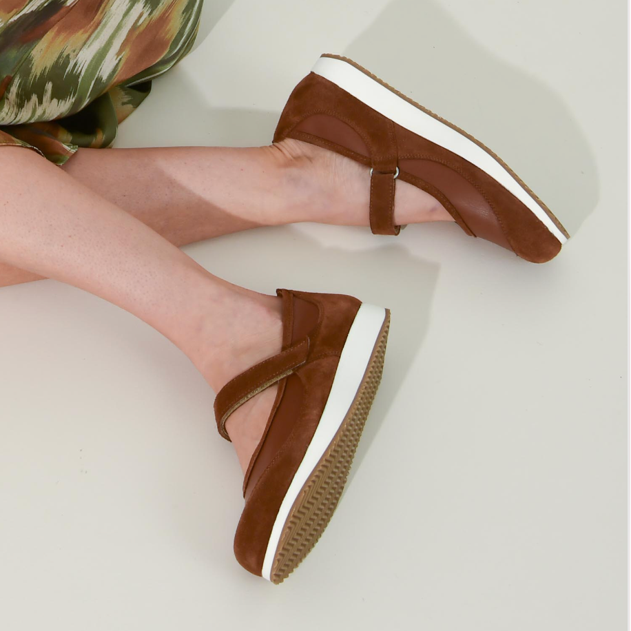 Ballerine Femme Caroline Coffee-Platine