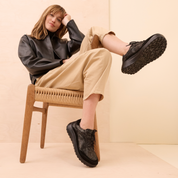 Chaussure à lacets Femme Quinn Noir serpent
