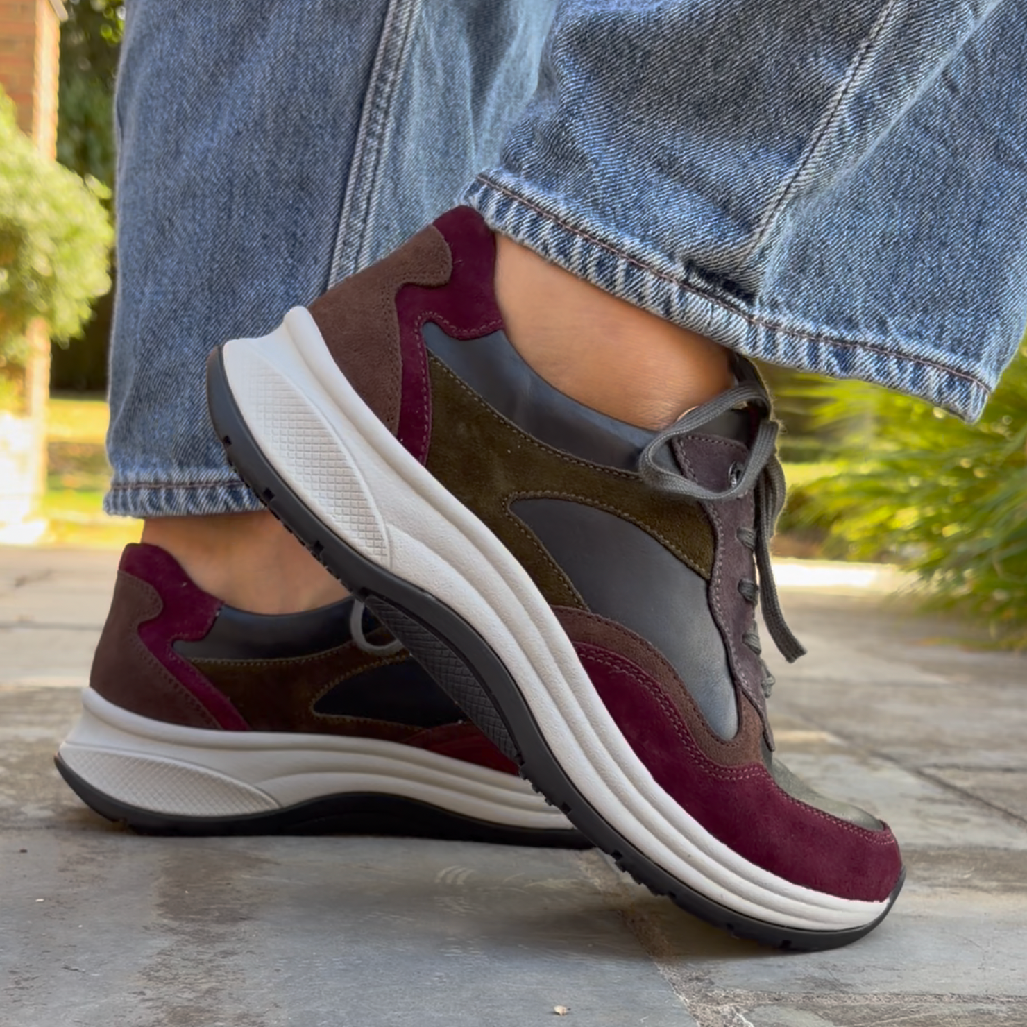 Chaussure à lacets Femme Fly Aubergine Multicolore