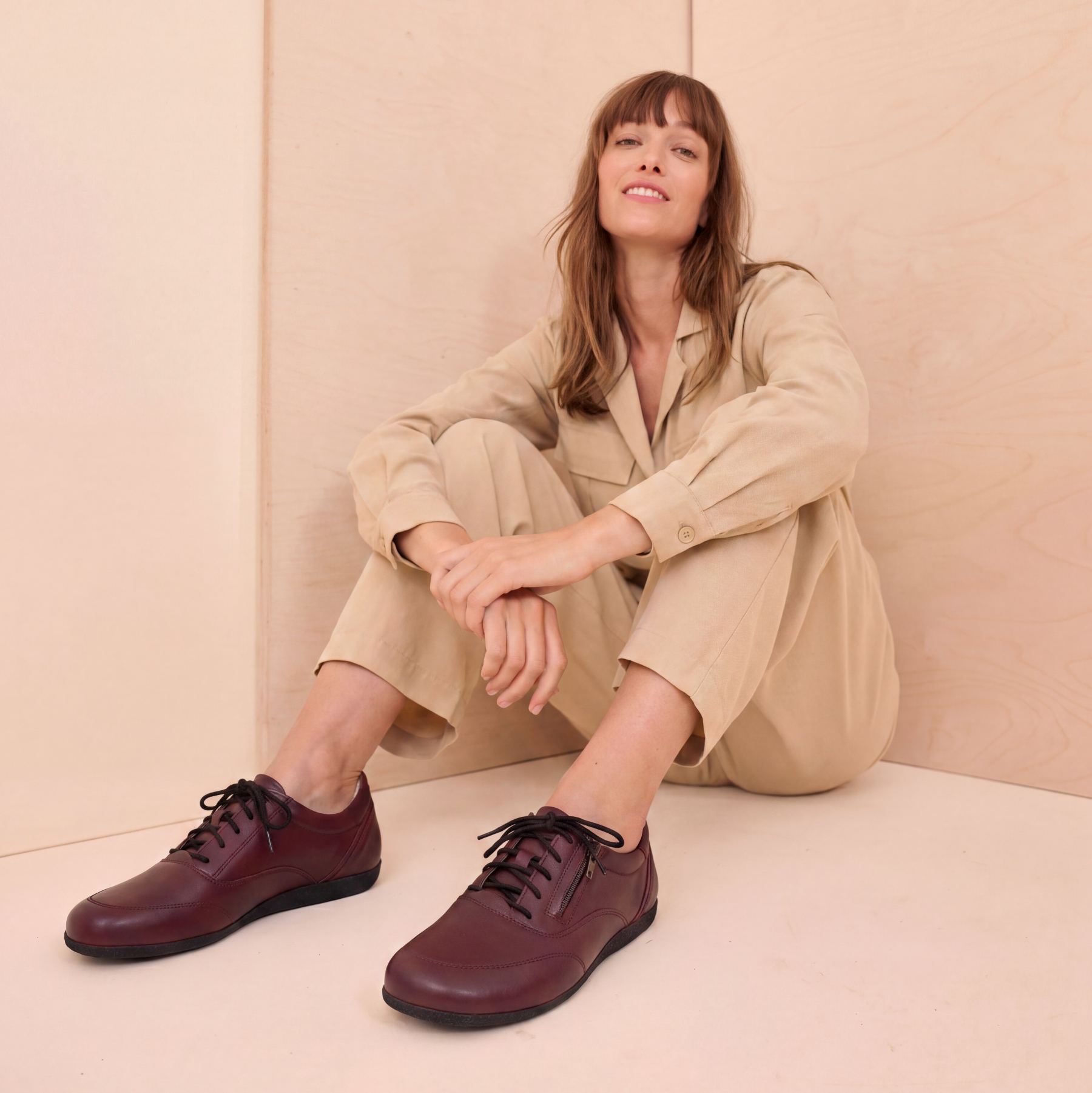 Chaussure à lacets Femme Clea Bordeaux