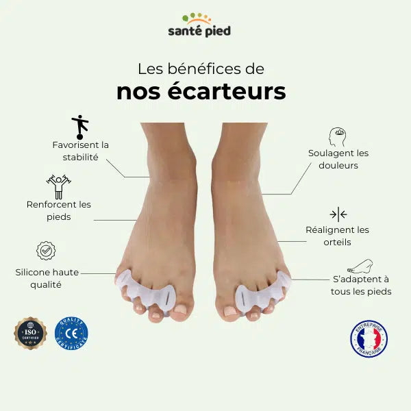 Ecarteurs d'orteils ajustables