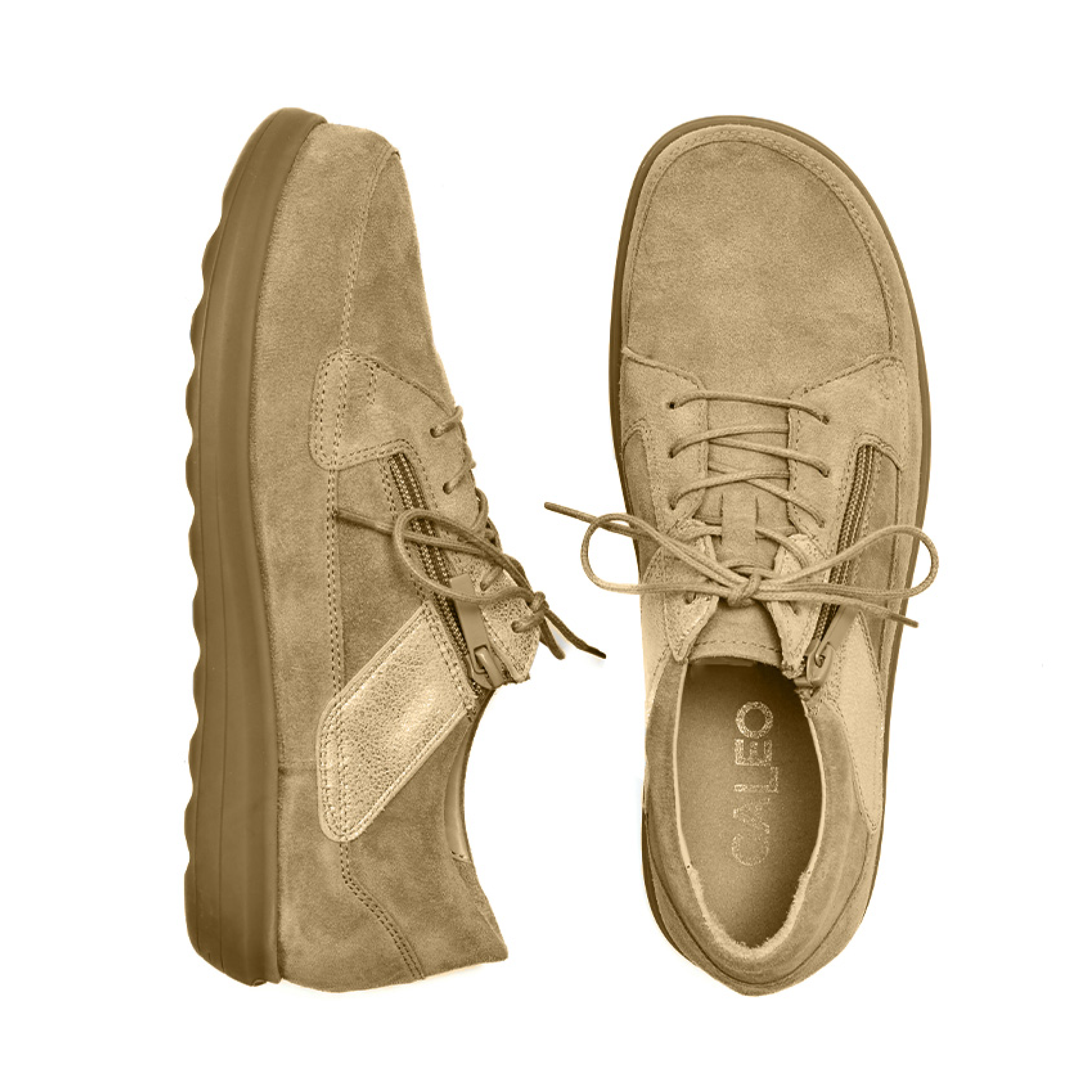 Chaussure à lacets Femme Rose Beige-Or