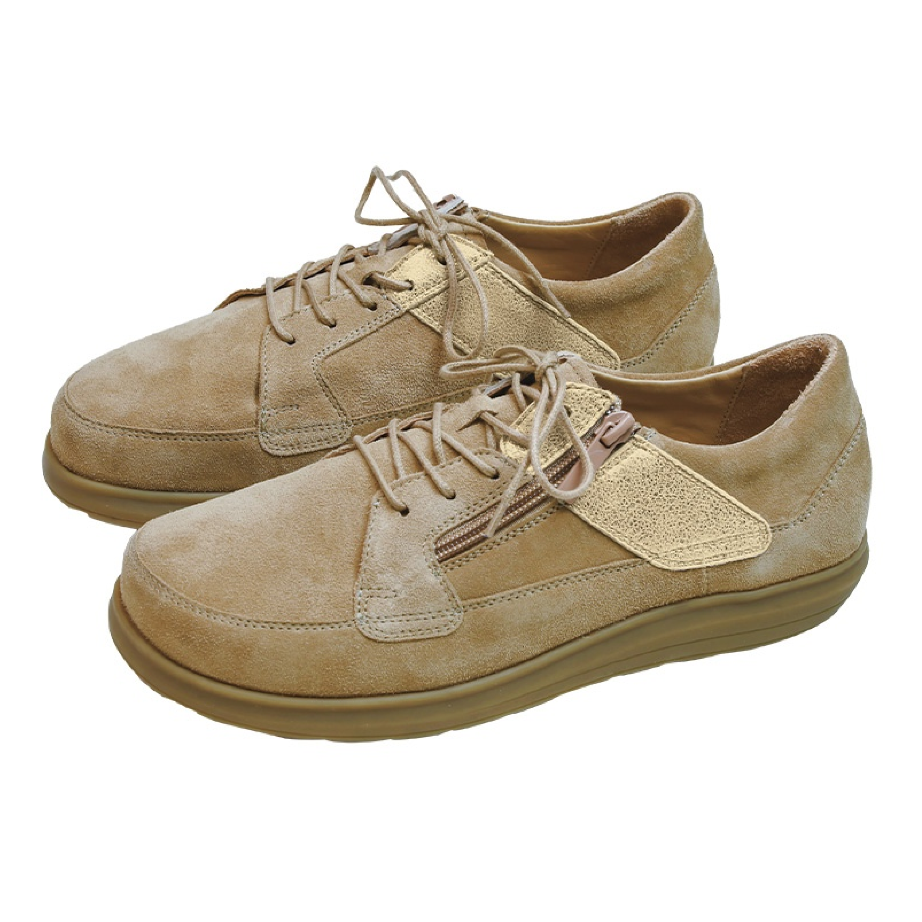Chaussure à lacets Femme Rose Beige-Or