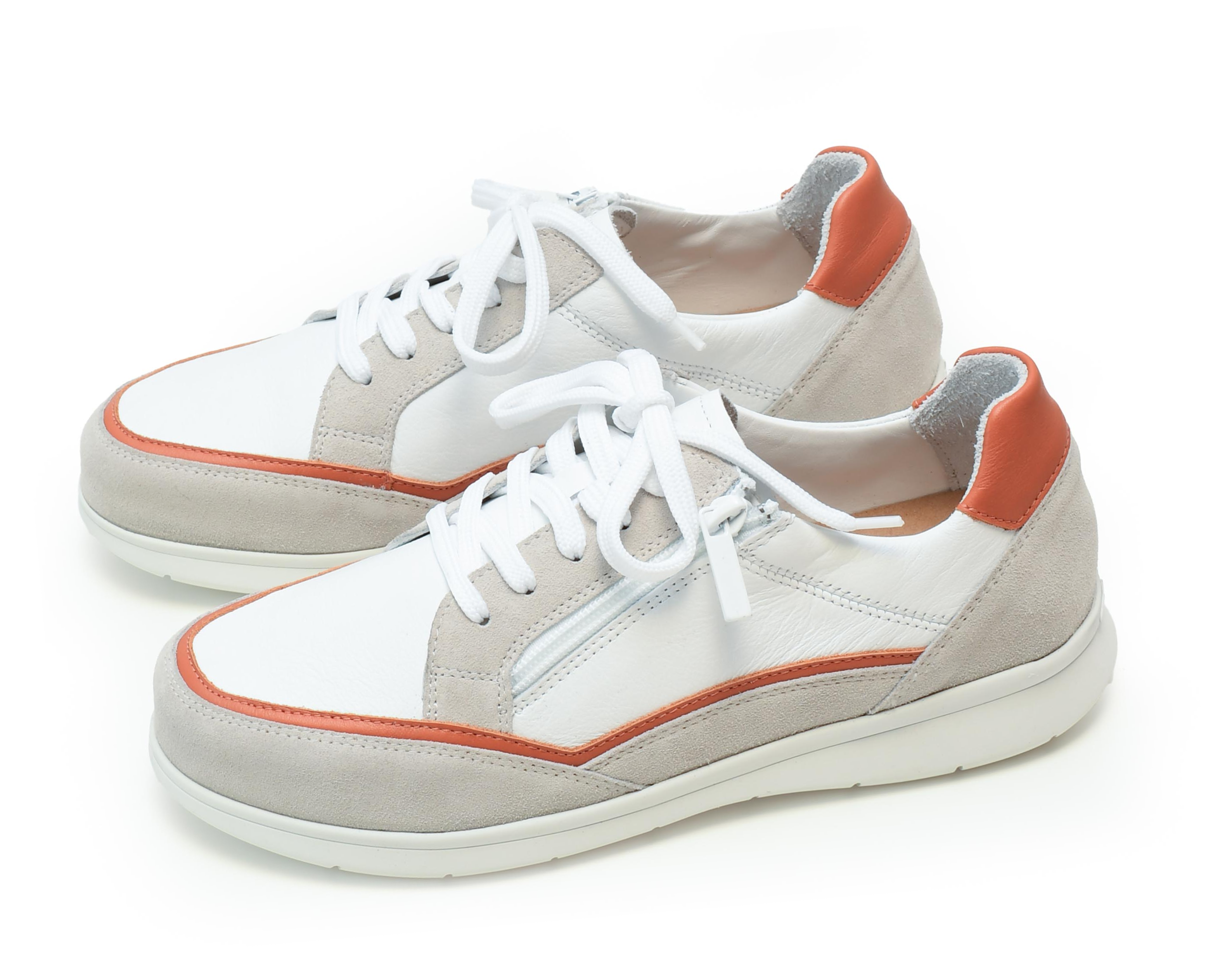 Basket Femme Marie Blanc-Orange