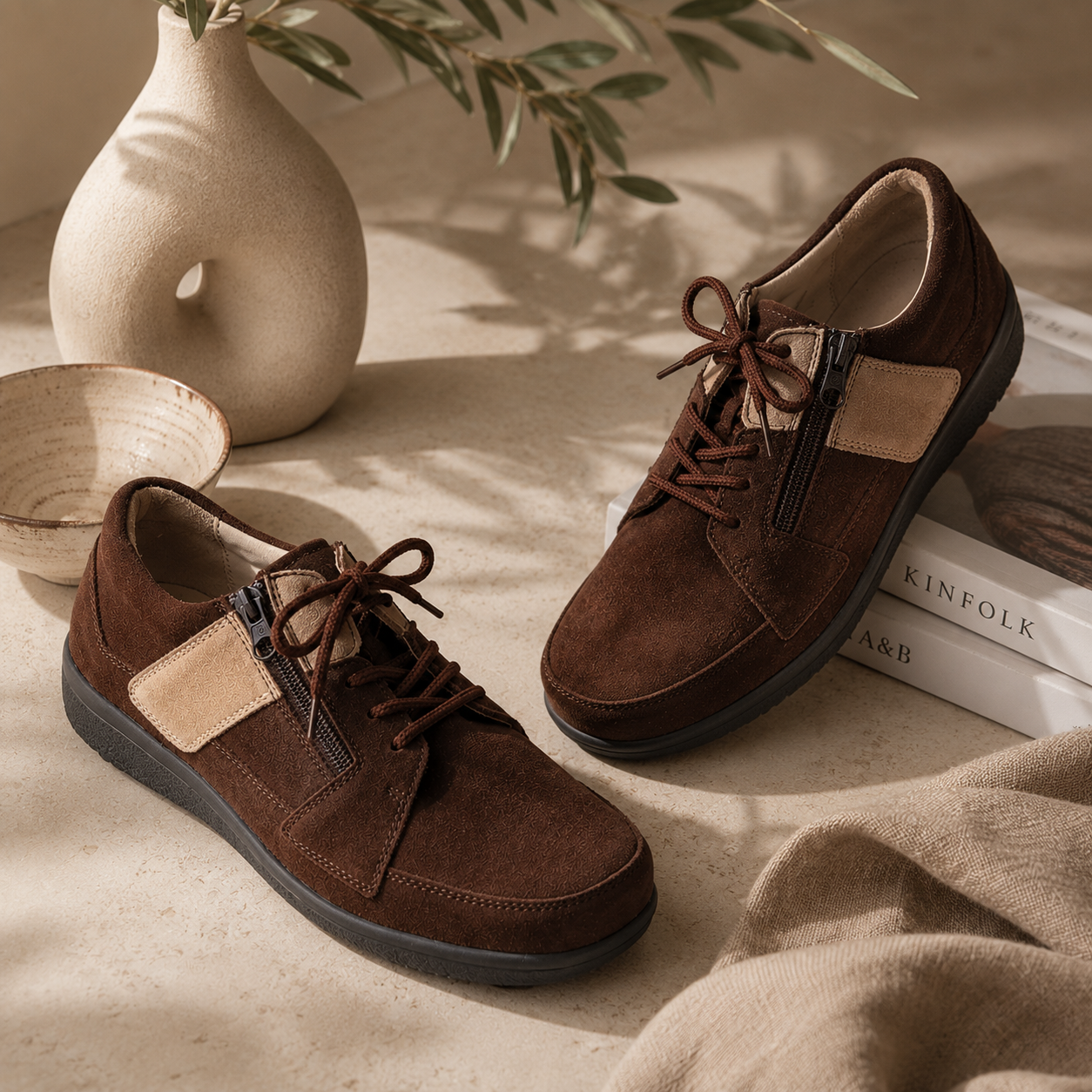 Chaussure à lacets Femme Rose Chocolat