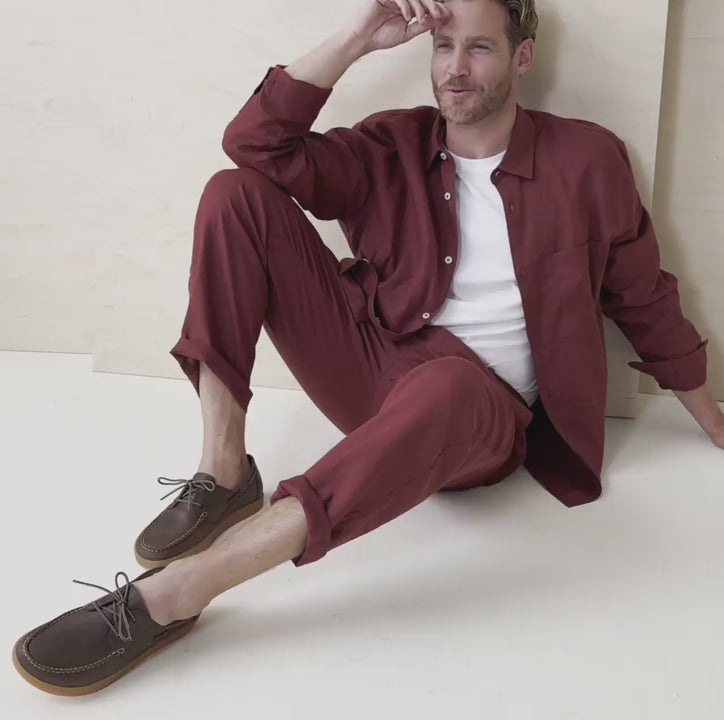 Chaussure à lacets Homme Emiliano Brun foncé