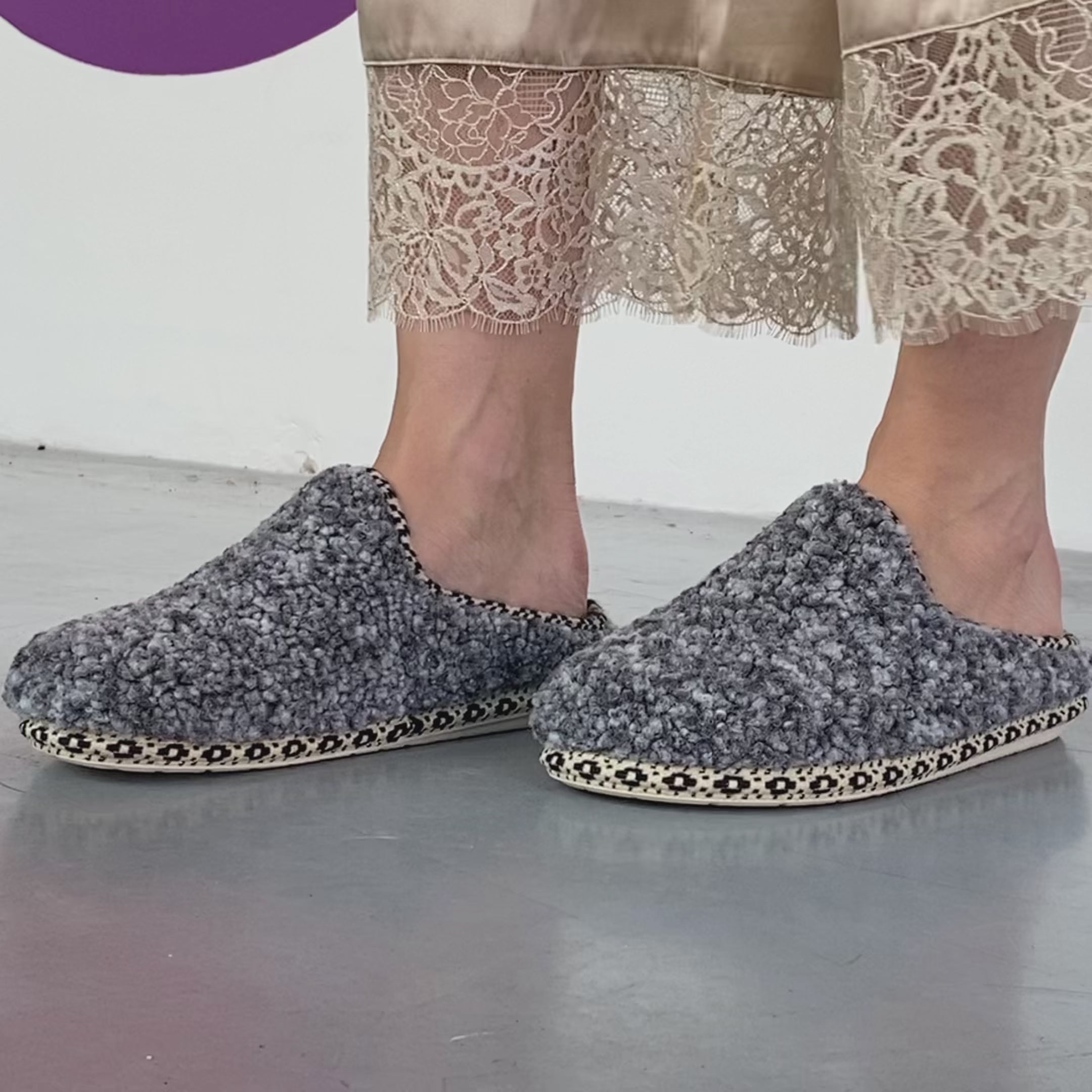 Chausson Femme Darla Gris