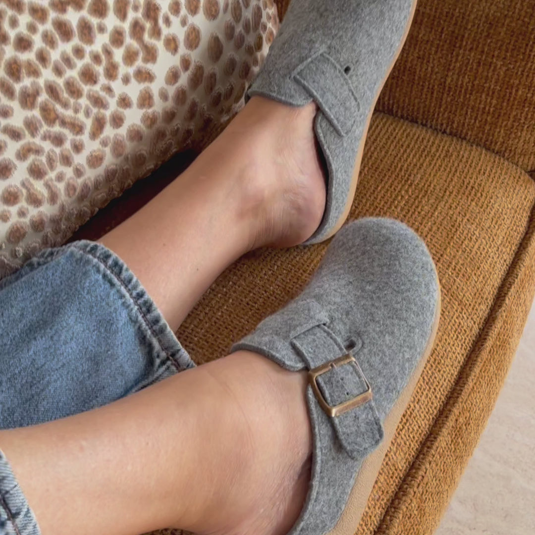Chausson Femme Adalie Gris clair