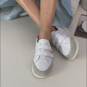 Basket Femme Maé Blanc-Fuchsia