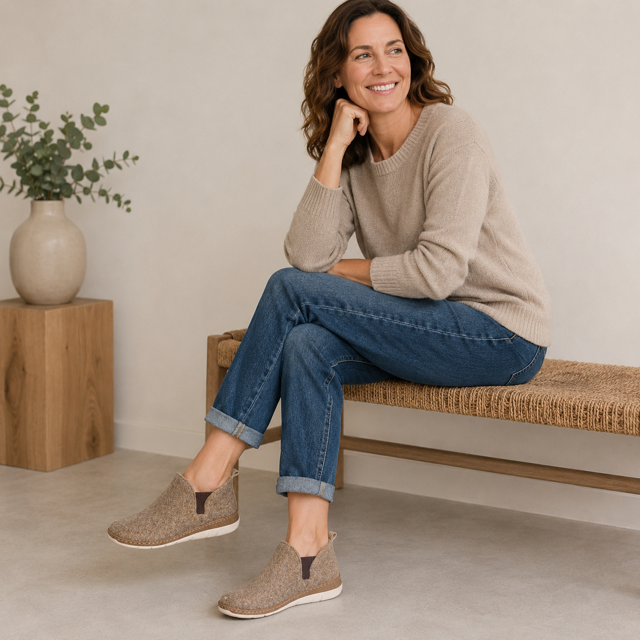 Chausson Femme Wilma Marron